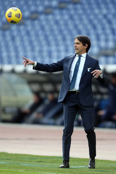 Rome Italie 2020 Simone Inzaghi Lazio Action Lors Match Football — Photo