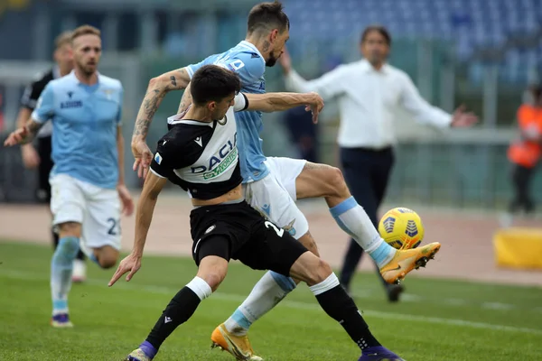 Ρώμη Ιταλία 2020 Paussetto Udinese Francesco Acerbi Lazio Δράση Κατά — Φωτογραφία Αρχείου