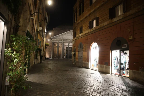 Роме Італія 2020 Пантеон Покинутий Історичний Центр Риму Алеї Людей — стокове фото