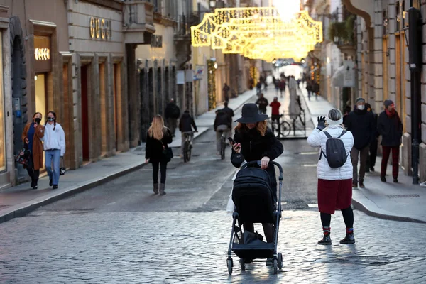 Roma Italia 2020 Condotti Centro Histórico Abandonado Roma Los Callejones — Foto de Stock