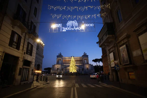 Ром Їталія 2020 Piazza Venezia Покинутому Історичному Центрі Рому Алеї — стокове фото