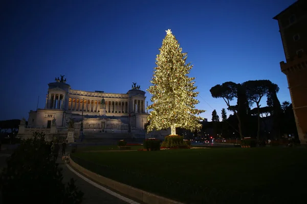 Rome Italie 2020 Piazza Venezia Dans Centre Historique Désert Rome — Photo