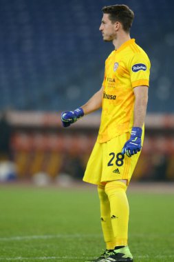 ROME, İtalya - 23.12.2020: A.CRAGNO (CAGLIARI) İtalyan Serisi A Ligi 2020 maçında AS ROMA - CAGLIARI Olimpiyat Stadyumu