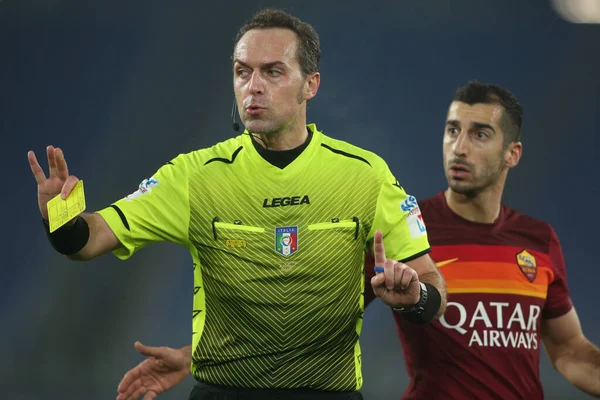 Roma Itália 2020 Referer Pairetto Nichelinoin Durante Jogo Futebol Série — Fotografia de Stock