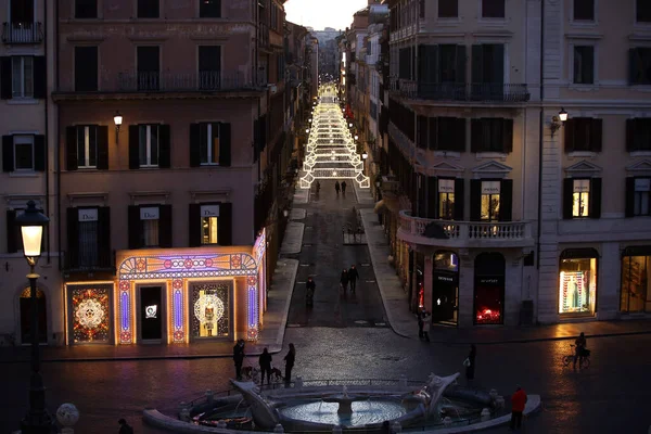 Rome Італія 2020 Piazza Spagna Через Condotti Місті Рим Туристів — стокове фото