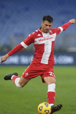ROME, İtalya - 06.01.2021: LVENUTİ (FIORENTINA) İtalyan Serisi 2020-2021 futbol karşılaşmasında SS LAZIO - FIORENTINA, Roma Olimpiyat Stadyumu 'nda