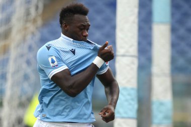 ROME, İtalya - 06.01.2021: Felipe Caicedo (LAZIO) İtalya Serisi 2020-2021 sezonunda Roma 'daki Olimpiyat Stadyumu' nda SS LAZIO-FIORENTINA arasındaki futbol maçında gol attı.