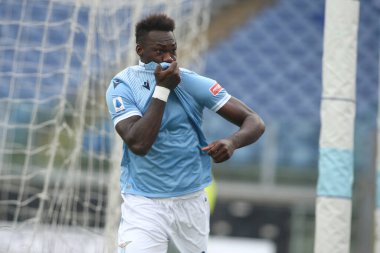 ROME, İtalya - 06.01.2021: Felipe Caicedo (LAZIO) İtalya Serisi 2020-2021 sezonunda Roma 'daki Olimpiyat Stadyumu' nda SS LAZIO-FIORENTINA arasındaki futbol maçında gol attı.