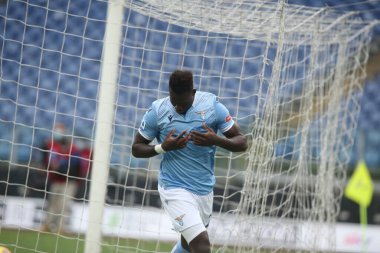 ROME, İtalya - 06.01.2021: Felipe Caicedo (LAZIO) İtalya Serisi 2020-2021 sezonunda Roma 'daki Olimpiyat Stadyumu' nda SS LAZIO-FIORENTINA arasındaki futbol maçında gol attı.