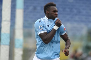 ROME, İtalya - 06.01.2021: Felipe Caicedo (LAZIO) İtalya Serisi 2020-2021 sezonunda Roma 'daki Olimpiyat Stadyumu' nda SS LAZIO-FIORENTINA arasındaki futbol maçında gol attı.