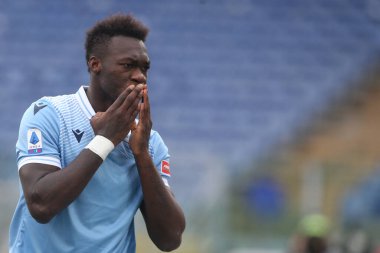 ROME, İtalya - 06.01.2021: Felipe Caicedo (LAZIO) İtalya Serisi 2020-2021 sezonunda Roma 'daki Olimpiyat Stadyumu' nda SS LAZIO-FIORENTINA arasındaki futbol maçında gol attı.