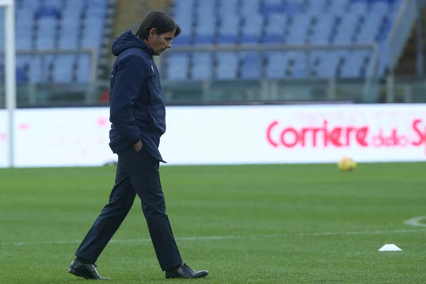 Rome Włochy 2021 Simone Inzaghi Lazio Przed Meczem Piłki Nożnej — Zdjęcie stockowe