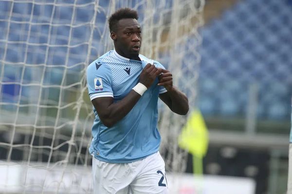 Rome Italië 2021 Felipe Caicedo Lazio Celebrates Doel Tijdens Italiaanse — Stockfoto