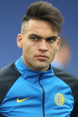 ROME, İtalya - 10.01.2021: Lautaro Martinez (Inter) İtalya Serisi 2020-2021 sezonunda Roma 'daki Olimpiyat Stadyumu' nda AS ROMA - FC INTER arasında oynanan maçta
