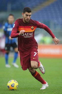 ROME, İtalya - 10.01.2021: A.Sanchez (Inter) İtalya Serie A Ligi 2020-2021 sezonunda Roma Olimpiyat Stadyumu 'nda AS ROMA - FC INTER maçında