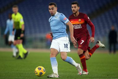 ROME, İtalya - 15.01.2021: G.Escalante (Lazio) İtalya Serie A Ligi 2020-2021 sezonunda Roma Olimpiyat Stadyumu 'nda SS LAZIO - AS ROMA arasında oynanan maçta görev aldı.