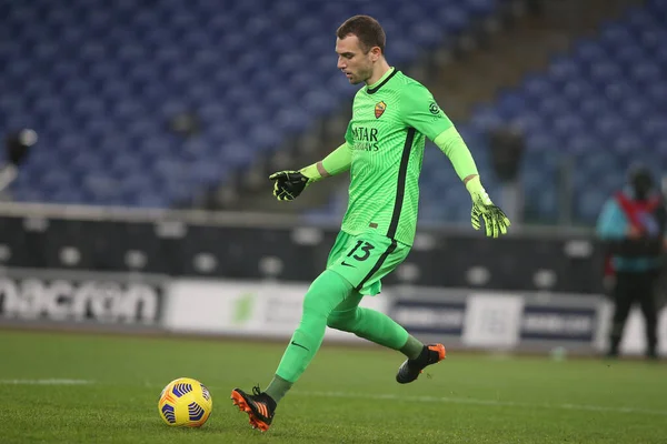 Rome Italie 2021 Pau Lopez Roma Action Lors Derby Ligue — Photo