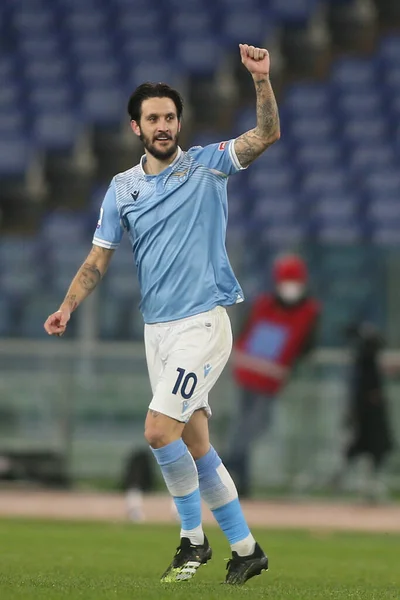 이탈리아 2021 Luis Alberto Lazio Score Goal Celebrate Derby Italian — 스톡 사진
