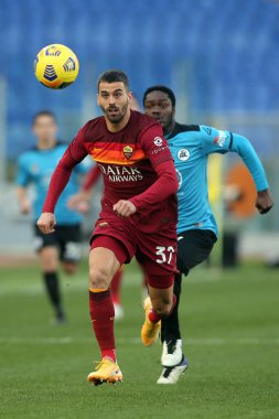 ROME, İtalya - 23.01.2021: LEONARDO SPINAZOLA (ROMA) İtalyan Serisi 2020-2021 futbol karşılaşması sırasında Roma 'daki Olimpiyat stadyumunda AS ROMA - SPEZIA
