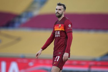 ROME, İtalya - 23.01.2021: BORJA MAYORAL (ROMA) İtalyan Serie A Ligi 2020-2021 futbol karşılaşması sırasında Roma 'daki Olimpiyat stadyumunda AS ROMA - SPEZIA