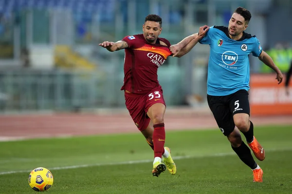 Roma Itália 2021 Bruno Peres Roma Marchizza Ação Durante Jogo — Fotografia de Stock