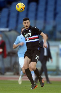 ROME, İtalya - 20.02.2021: ALEX FERRARU (SAMP) İtalyan Serie A Ligi 2021 'de SS LAZIO - S SAMPDORIA arasında oynanan Olimpiyat Stadyumu maçında