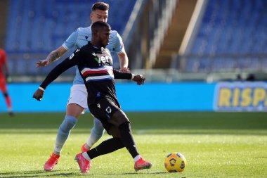 ROME, İtalya - 20.02.2021: KEITA BALDE (Sampdoria) İtalyan Serie A Ligi 2021 sezonunda SS LAZIO - S SMPDORIA arasındaki Olimpiyat Stadyumu