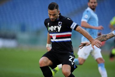 ROME, İtalya - 20.02.2021: İtalyan Serie A Ligi 2021 'de SS LAZIO-S SMPDORIA arasında oynanan karşılaşma sırasında Rom Olimpiyat Stadyumu' nda oynandı.