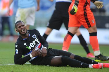 ROME, İtalya - 20.02.2021: KEITA BALDE (Sampdoria) İtalyan Serie A Ligi 2021 sezonunda SS LAZIO - S SMPDORIA arasındaki Olimpiyat Stadyumu