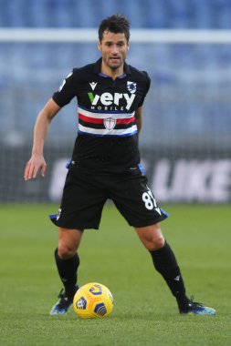 ROME, İtalya - 20.02.2021: İtalyan Serie A Ligi 2021 'de SS LAZIO-S SMPDORIA arasında oynanan karşılaşma sırasında Rom Olimpiyat Stadyumu' nda oynandı.