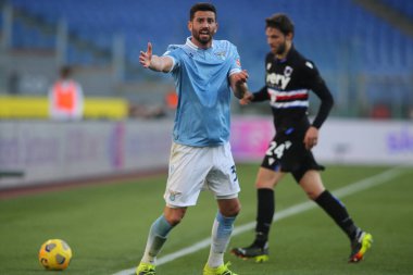 ROME, İtalya - 20.02.2021: MUSACCHIO İtalyan Serie A Ligi 2021 'de SS LAZIO - S SAMPDORIA arasındaki futbol maçı sırasında, Rom Olimpiyat Stadyumu' nda
