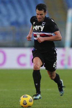 ROME, İtalya - 20.02.2021: CANDREVA (SAMP) İtalyan Serisi A Ligi 2021 'de SS LAZIO - S SAMPDORIA arasında oynanan karşılaşma, Rom Olimpiyat Stadyumu' nda