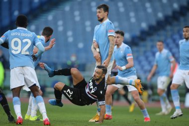 ROME, İtalya - 20.02.2021: F.Quagliarella (Sampdoria), İtalya Serie A Ligi 2021 'de SS LAZIO - S SAMPDORIA arasında oynanan karşılaşmada, Rom Olimpiyat Stadyumu' nda