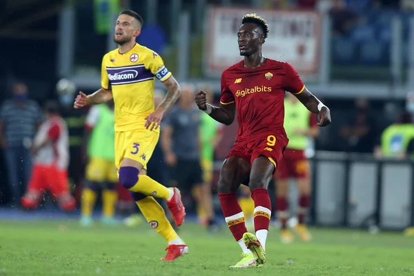 Rome Італія 2021 Tammy Abraham Roma Під Час Італійської Серії — стокове фото