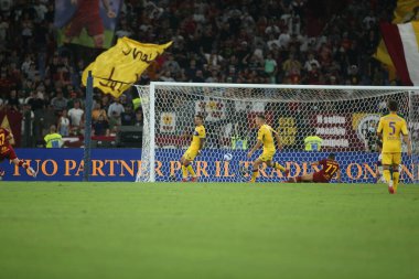 ROME, İtalya - 22.08.2021: 22 Ağustos 2021 'de Roma' daki Olimpiyat Stadyumu 'nda AS ROMA-S FIORENTINA futbol karşılaşması