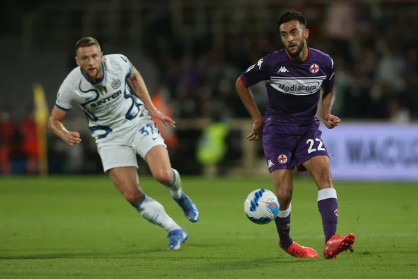 FLORENCE, İtalya - 21 Eylül 2021 tarihinde Floransa 'daki Artemio Franchi Stadyumu' nda ACF FIORENTINA ile INTER FC arasında oynanan Serie A İtalya futbol karşılaşması sırasında 21.09.2021