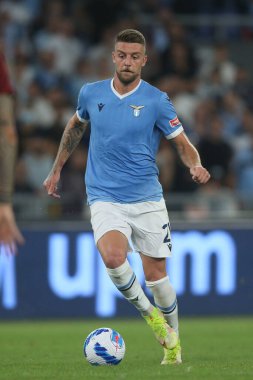ROME, İtalya - 26.09.2021: MILINKOVIC SAVIC (LAZIO) İtalyan Serisi sırasında eylem halindedir.