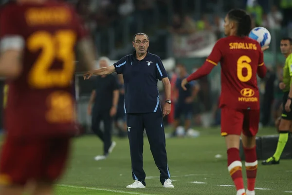 Roma Italia 2021 Maurizio Sarri Coach Lazio Acción Durante Partido — Foto de Stock