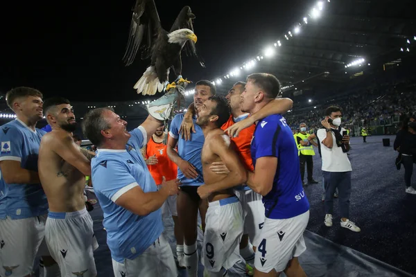 Roma Italia 2021 Pedro Lazio Celebra Victoria Final Del Partido — Foto de Stock