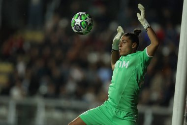 Rme, İtalya 15 Ekim 2025: Roman Rachele Baldi, Roma 'daki Tre Fontane Stadyumu' nda AS Roman FC Barcellona ile FC Barcellona arasındaki 2025 / 26 UEFA Kadınlar Şampiyonlar Ligi - 2.