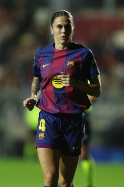 Rme, İtalya 15 Ekim 2025: Barcellona 'dan Mapi Leon, Roma' daki Tre Fontane Stadyumu 'nda AS Roma ve FC Barcellona arasındaki 2025 / 26 UEFA Kadınlar Şampiyonlar Ligi - Matchday 2 - maçında görüldü.