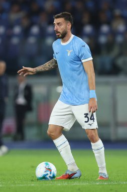 Roma, İtalya 26 Ekim 2025: Lazio 'dan Mario Gila Fuentes 2025-2026 Serie A Enilive futbol maçının 8. gününde Olimpiyat Stadyumu' nda SS Lazio ile Juventus FC Torino arasındaki maçta görüldü.