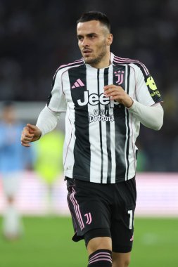 Roma, İtalya 26 Ekim 2025: Filip Enilive 2025-2026 futbol maçının 8. gününde Olimpik Stadyum 'da SS Lazio' nun Juventus FC Torino 'ya karşı oynadığı maçta görüldü.