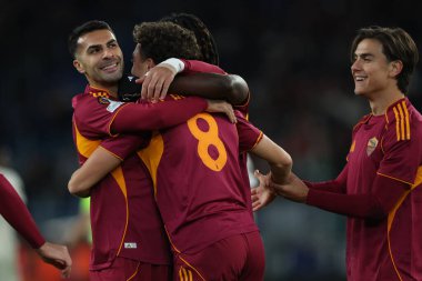 Roma, İtalya - 27 Kasım 2025: Roman Neil El Aynaoui Uefa Avrupa Ligi 2025 / 2026, futbol maçı - 5. gün - Roma 'daki OLYMPIC STADIUM' da Roman vs FC Midtjylland.