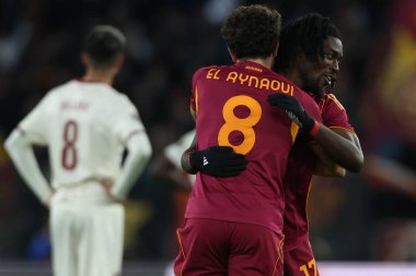 Roma, İtalya - 27 Kasım 2025: Roman Neil El Aynaoui Uefa Avrupa Ligi 2025 / 2026, futbol maçı - 5. gün - Roma 'daki OLYMPIC STADIUM' da Roman vs FC Midtjylland.