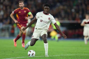 Rome, Italy - November 27, 2025:Dju Franculino of Midtjylland seen in action during the Uefa Europa League 2025/2026, football match - day 5 - As Roma vs FC Midtjylland at OLYMPIC STADIUM in Rome.