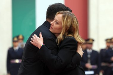 Roma, İtalya - 9 Aralık 2025: İtalya Başbakanı Giorgia Meloni, Roma 'daki Chigi Sarayı' nda Ukrayna Cumhurbaşkanı Volodymyr Zelensky ile bir araya geldi.