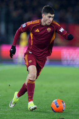 Roma, İtalya - 10 Ocak 2026: Serie A Enilive 2025-2026 sezonunda AS Roma ve US Sassuolo arasında Olimpiyat Stadyumu 'nda oynanan futbol karşılaşması