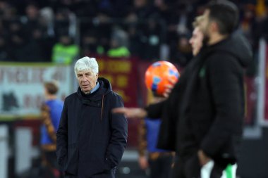 Roma, İtalya - 10 Ocak 2026: A.S. Roma 'nın Gian Piero Gasperini teknik direktörü AS Roma ile ABD Sassuolo arasındaki 2025-2026 sezonunda Olimpiyat Stadyumu' nda oynanan futbol karşılaşmasında görev aldı.
