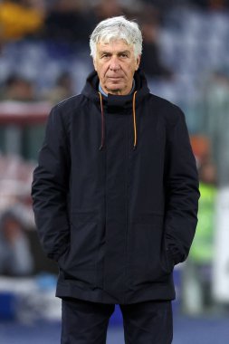 Roma, İtalya - 13 Ocak 2026: Gian Piero Gasperini 'nin A.S. Roma teknik direktörü, AS Roma' nın Torino FC 1906 Olimpiyat Stadyumu 'nda oynadığı Coppa Italia Frecciarossa 2025-2026 futbol karşılaşmasında görev başında görüldü.